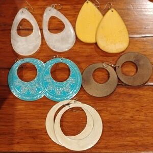 Retro Boho Vtg Multi-Color Earring Lot
